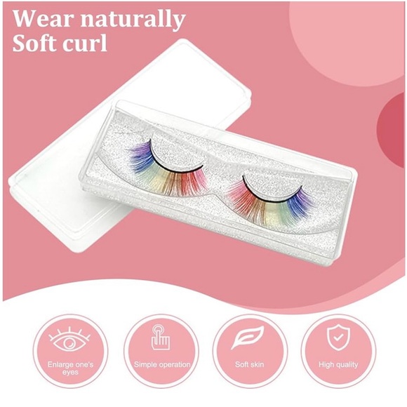 New in Boxes Rainbow False Eyelashes & DUO Brush On Striplash Adhesive - Picture 7 of 16